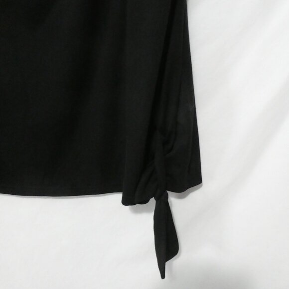 SHEIN - Curve | 1XL | Chic Black Top With Tie Sleeves - Picture 16 of 16